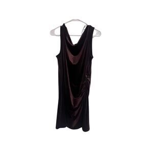 Old Navy Plum Velvet Asymmetrical Draped Dress